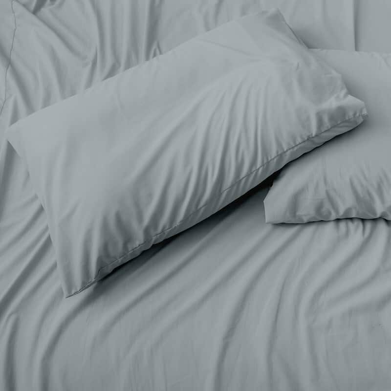 Luxury Stay Cool 1800 TC Cotton Feel Rayon from Bamboo Deep Pocket Sheet Set - Silver - Split King