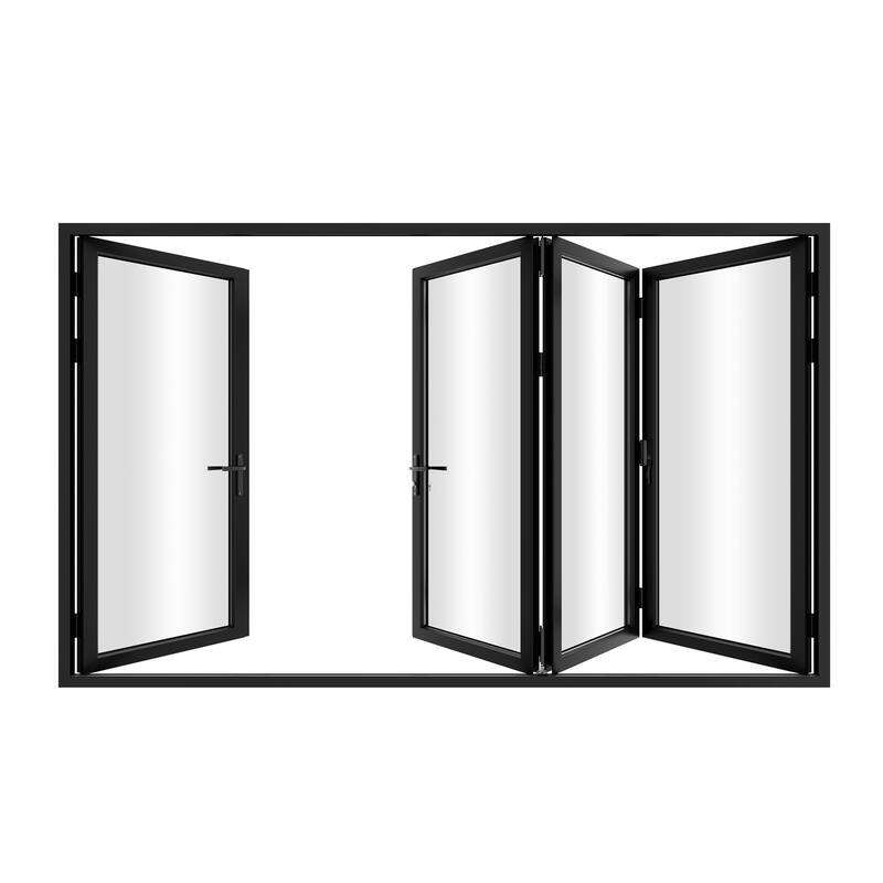 KaMic 120" x 80" 4-Panel Aluminum Patio Folding Door Right to Left-Outswing