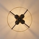 preview thumbnail 10 of 11, 15.4" Rusted Bronze Rustic Wood 4 Light Dimmable Semi Flush Mount Ceiling Light - 15.4 in. D x 15.4 in. W x 14.6 in. H