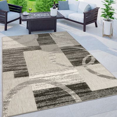 World Rug Gallery Modern Boxes Abstract Indoor/Outdoor Area Rug