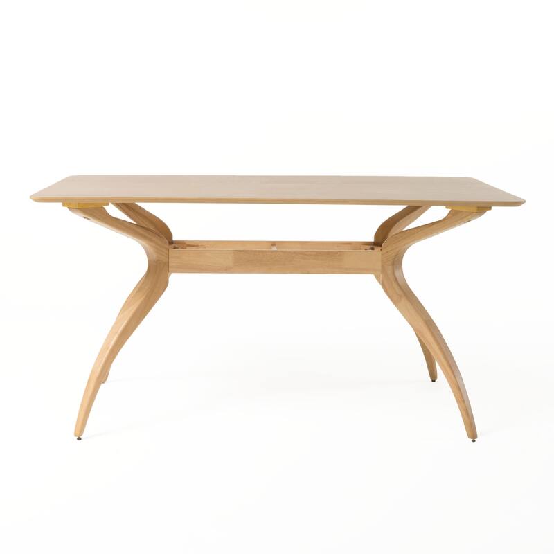Carson Carrington Lund Mid-Century 5-piece Large Wood Rectangular Dining Set with Curved Legs by Christopher Knight Home