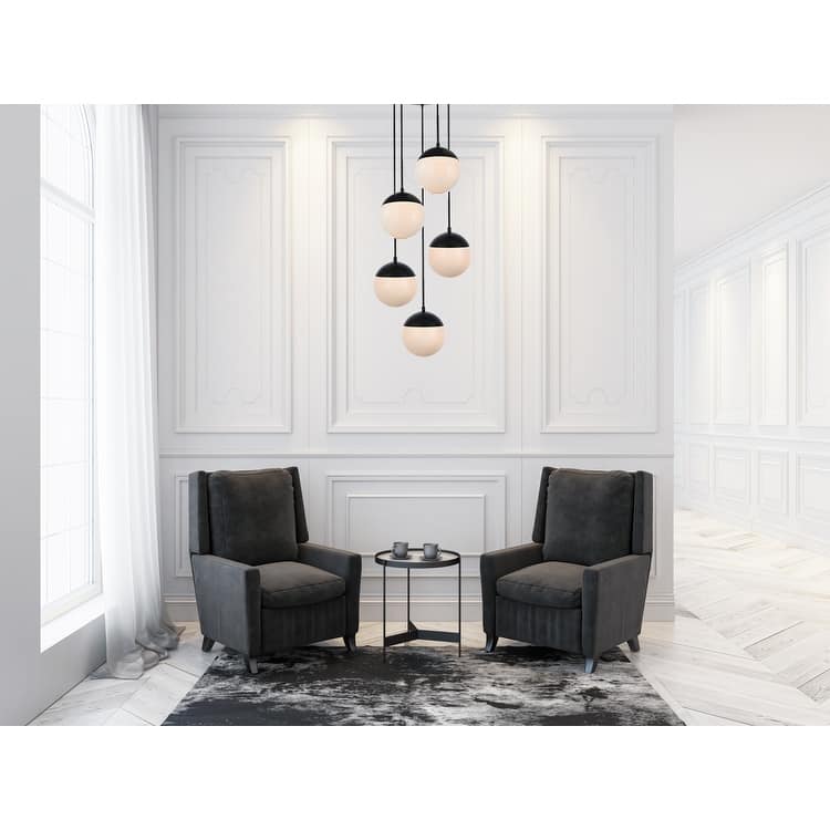 5-Light 18 inch Pendant with Frosted White Glass