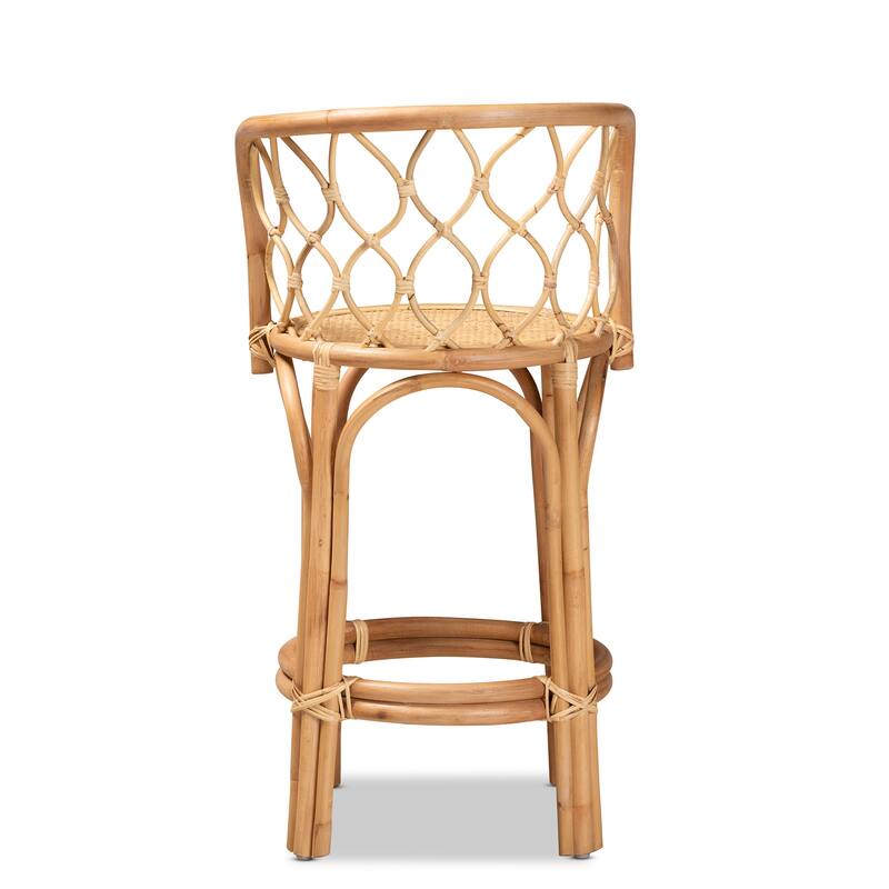 Diana Modern and Contemporary Natural Finished Rattan Counter Stool