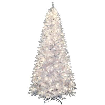 8' PVC White Iridescent Christmas Tree