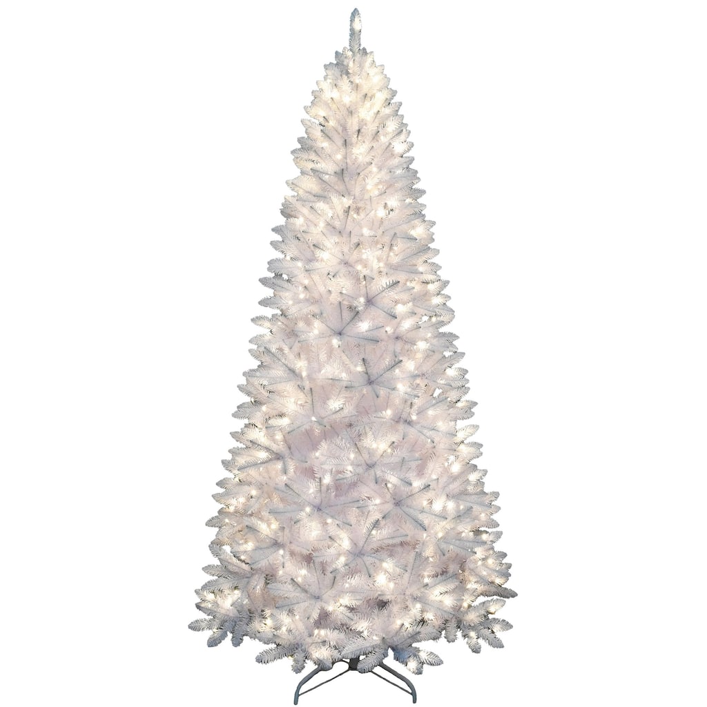 8' PVC White Iridescent Christmas Tree