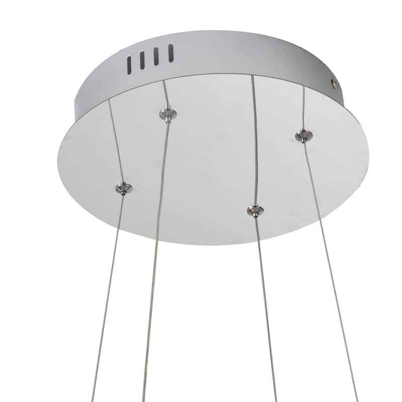 Modern Chrome Cluster Chandelier Light - Aluminium Suspension Lamp with Remote Control - 9.5