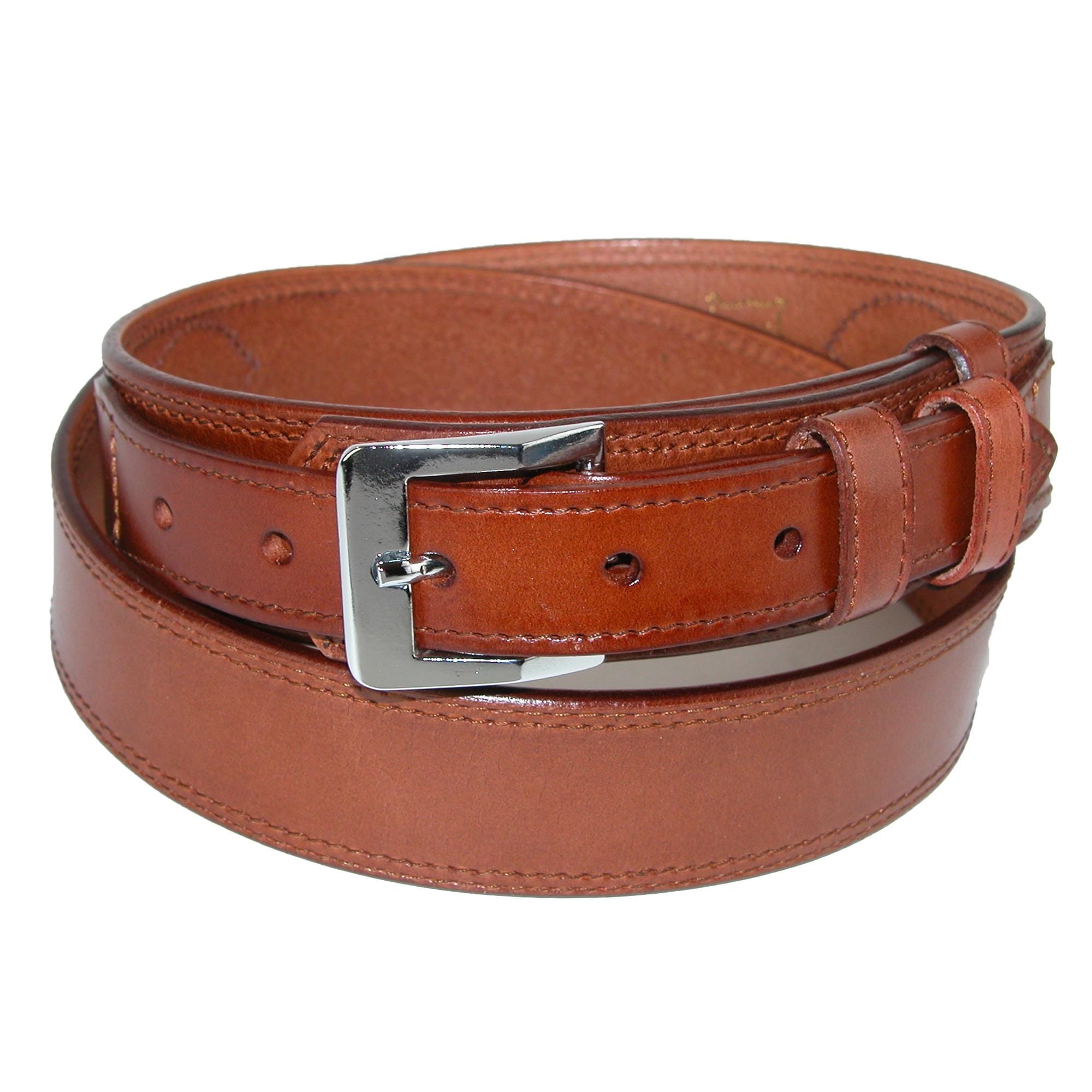 Mens Braided Real Leather Cowboy Jean Belt Removable Buckle Western Dress Cognac