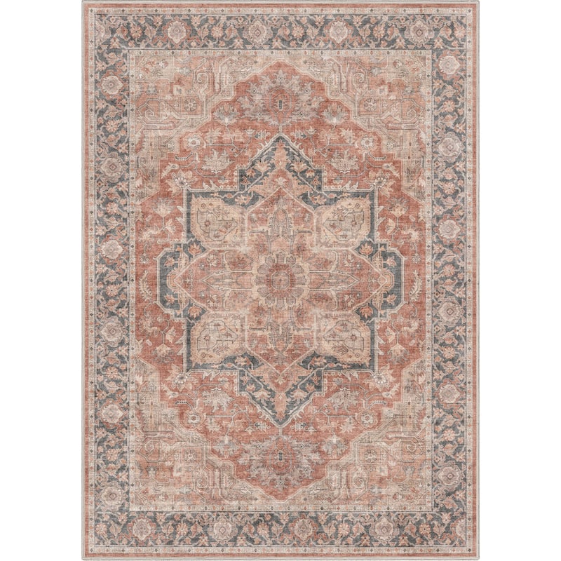 Well Woven Apollo Bolona Persian Oriental Machine Washable Area Rug - 3' 3" x 5' - Red - Rectangle