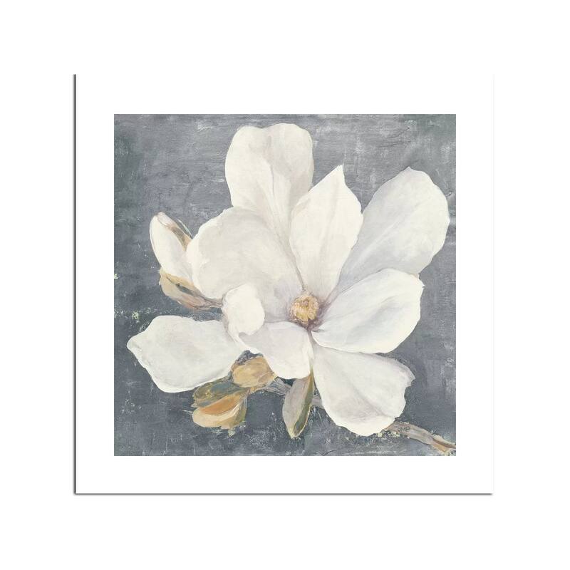 Serene Magnolia Gray Fine Art Paper Print by Julia Purinton - Multi