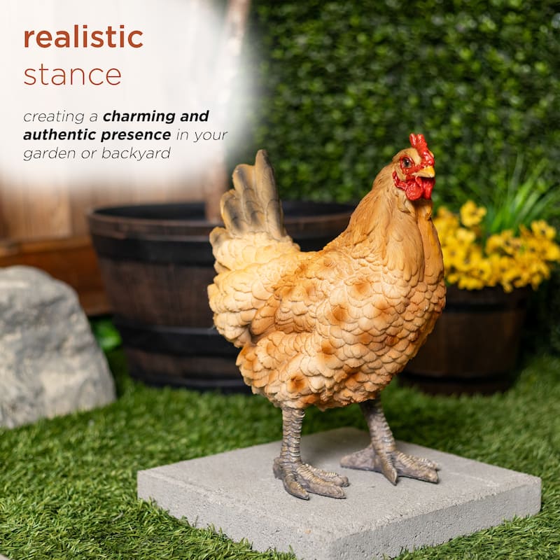 Magnesium Oxide Standing Orange Hen Statuary