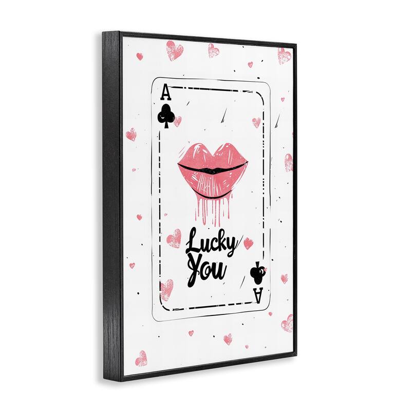 Stupell Lucky You Playing Card Framed Giclee Art Design By LSR Design Studio