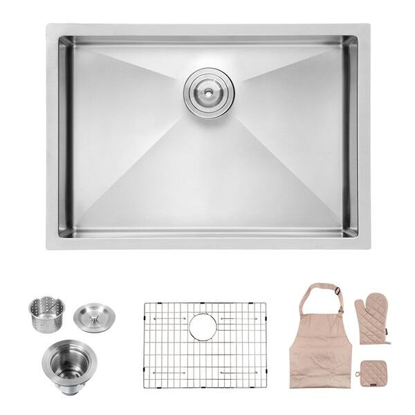 26 inch Kitchen Sink Undermount Deep Single Bowl 16 Gauge R10 ...
