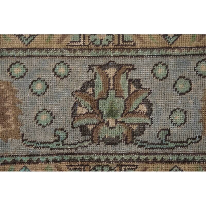 Light Blue Tabriz Persian Area Rug Hand-Knotted Oriental Wool Carpet - 7'10"x 11'1"