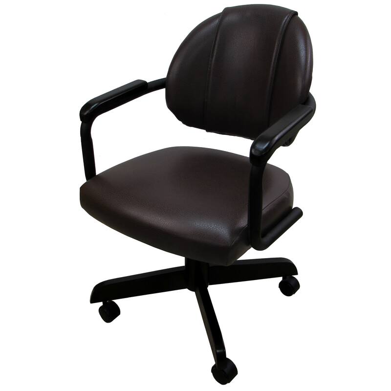 Swivel Tilt Kitchen Caster Chair with Wheels M-79 - 18 inch Seat - Austin Mahogany - Black