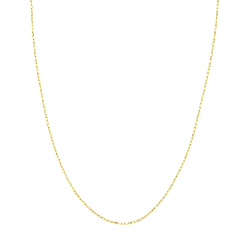 Curata 14k Yellow Gold 1.1mm Diamond Cut Forzentina Chain Necklace (Spring Ring)