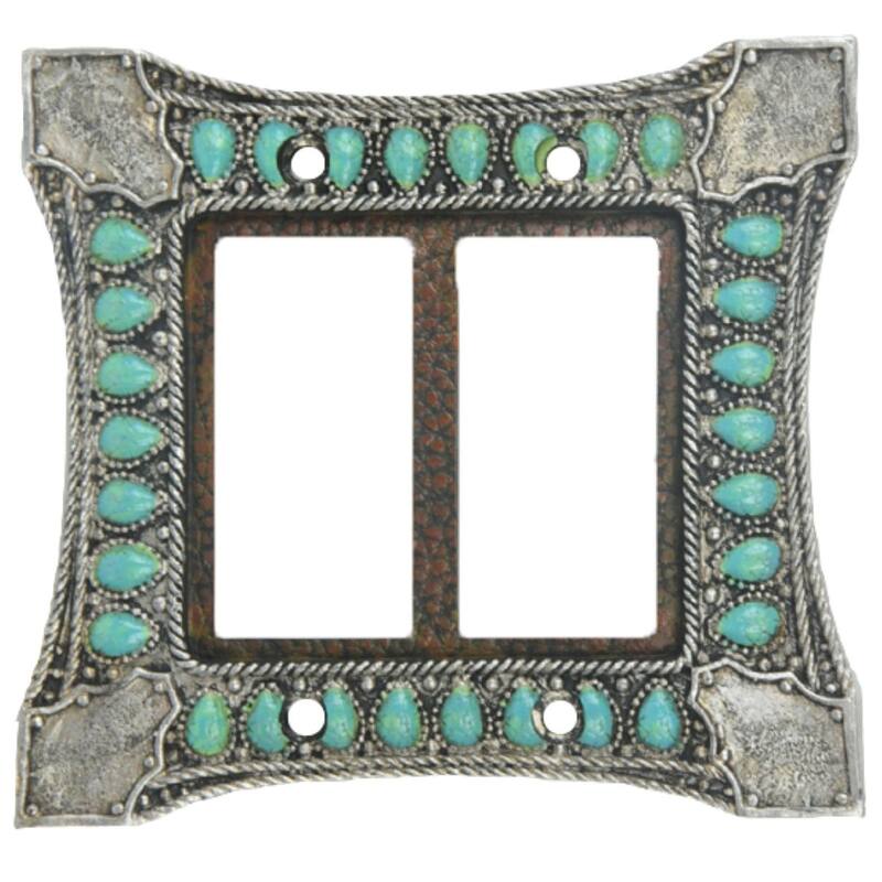 Turquoise Switchplate, Double Rocker - Double Rocker