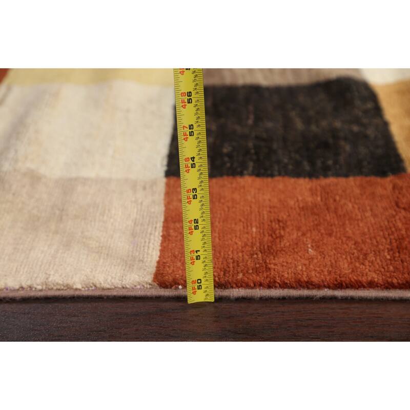 Checkered Gabbeh Kashkoli Oriental Runner Rug Hand-knotted Wool Carpet - 2'2" x 6'0"