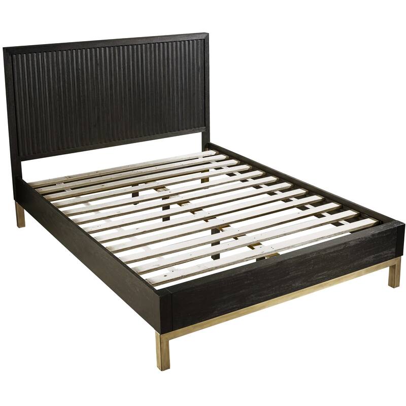 Genovese Modern Platform Bed - Black and Gold