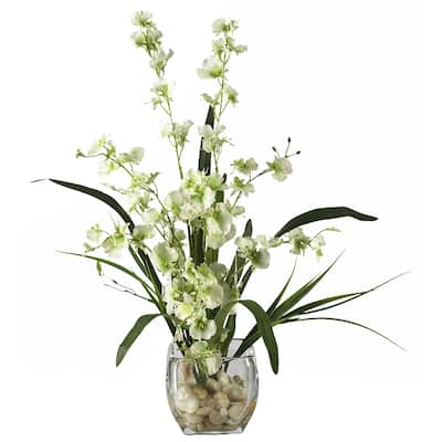 Hollywood Regency Orchid Arrangement - Silk Flower Decor for Home Office - 19