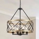 preview thumbnail 13 of 34, 4-Light Circle Hanging Candlestick Linear Foyer Chandelier Lighting Fixture for Dining Room Kitchen Island