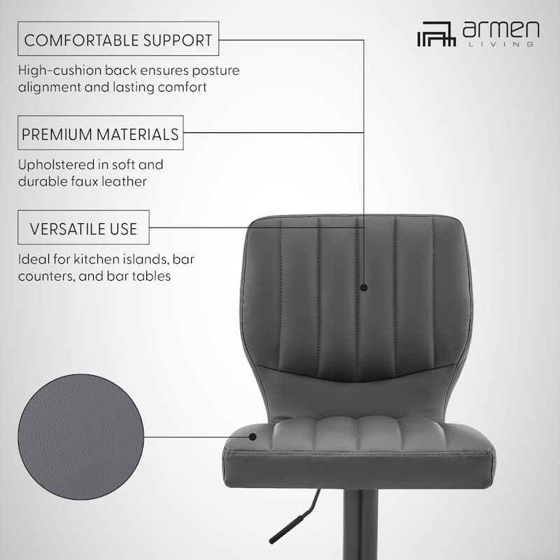 Bardot 25" Adjustable Swivel Bar Stool