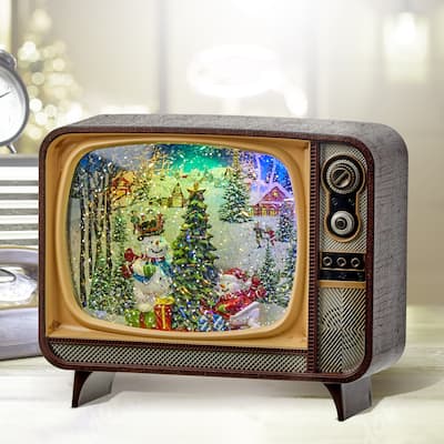 7" LED Snowman TV Water Globe Usb