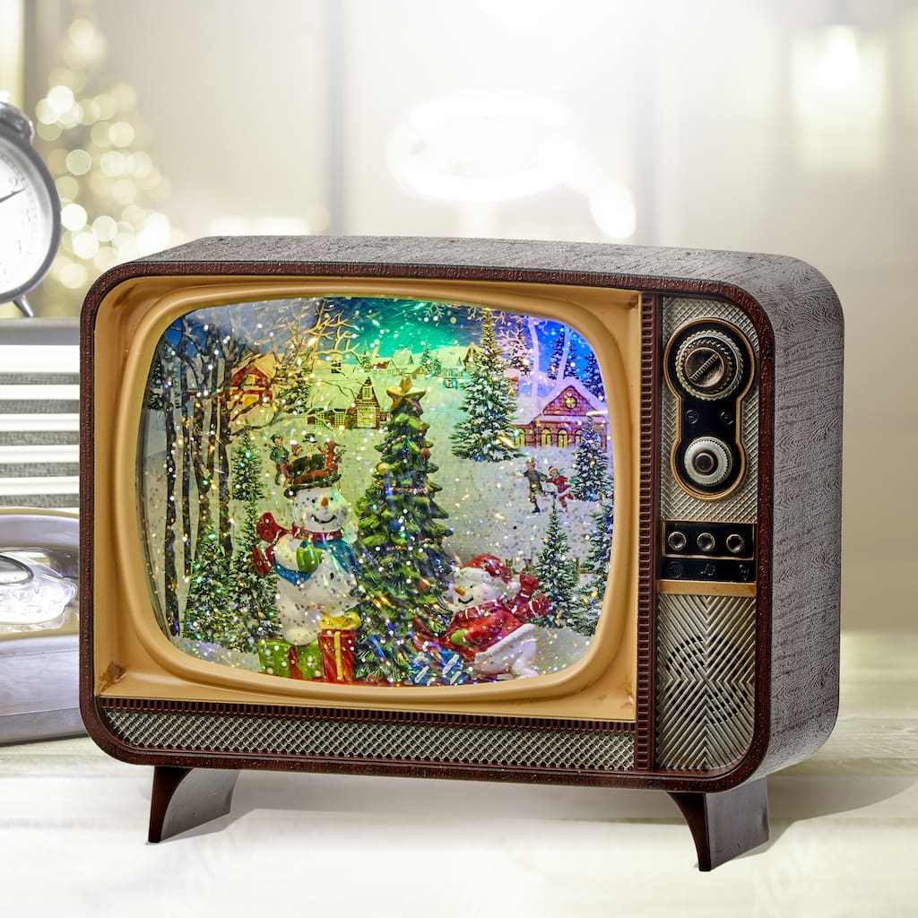 7" LED Snowman TV Water Globe Usb