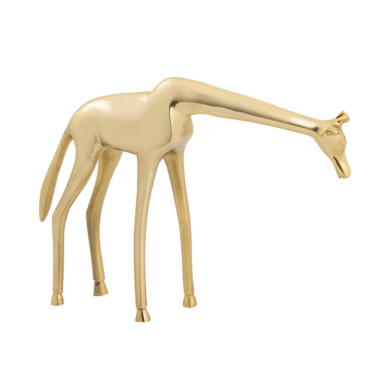 Elk Home Brass Giraffe Polished Brass Metal Sculpture