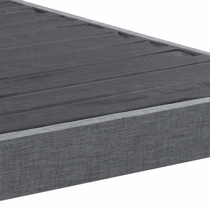 13" Modern Grey Full Platform Bed Frame, No Headboard Design
