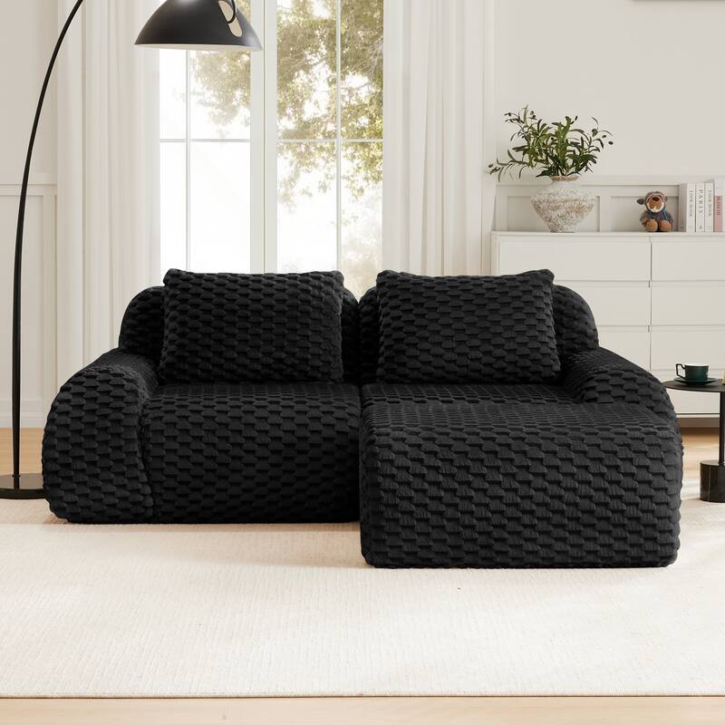 82" Modern L-Shaped Modular Sectional Sofa for Living Room,Flannelette Fabric,Oversized 2-Seater Couch,boneless sofa