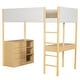 preview thumbnail 7 of 84, Modern Teddy Fleece Loft Bed with Storage Shelf, Drawers & Desk, Multi-Functional Wood Loft Bed Frame w/Soft Padding