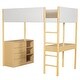 preview thumbnail 39 of 46, Teddy Fleece Twin Size Loft Bed Wood Bed w/ Storage Shelves, Drawers & Desk