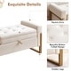 preview thumbnail 61 of 79, 66" Storage Bench King Size End of Bed with Double Lids and Gold Legs