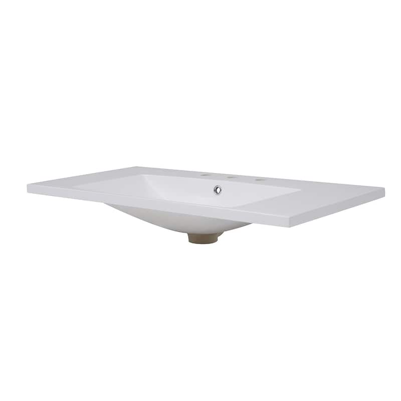 Topcraft Resin Bathroom Vanity Sink Top with Overflow