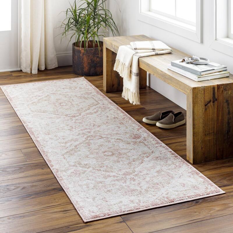 Livabliss St Tropez Updated Traditional Diamond Area Rug - 2'7" x 7'3" - Blush