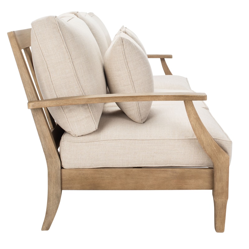 SAFAVIEH Couture Martinique Wood Patio Sofa - 82"W x 35"D x 32"H