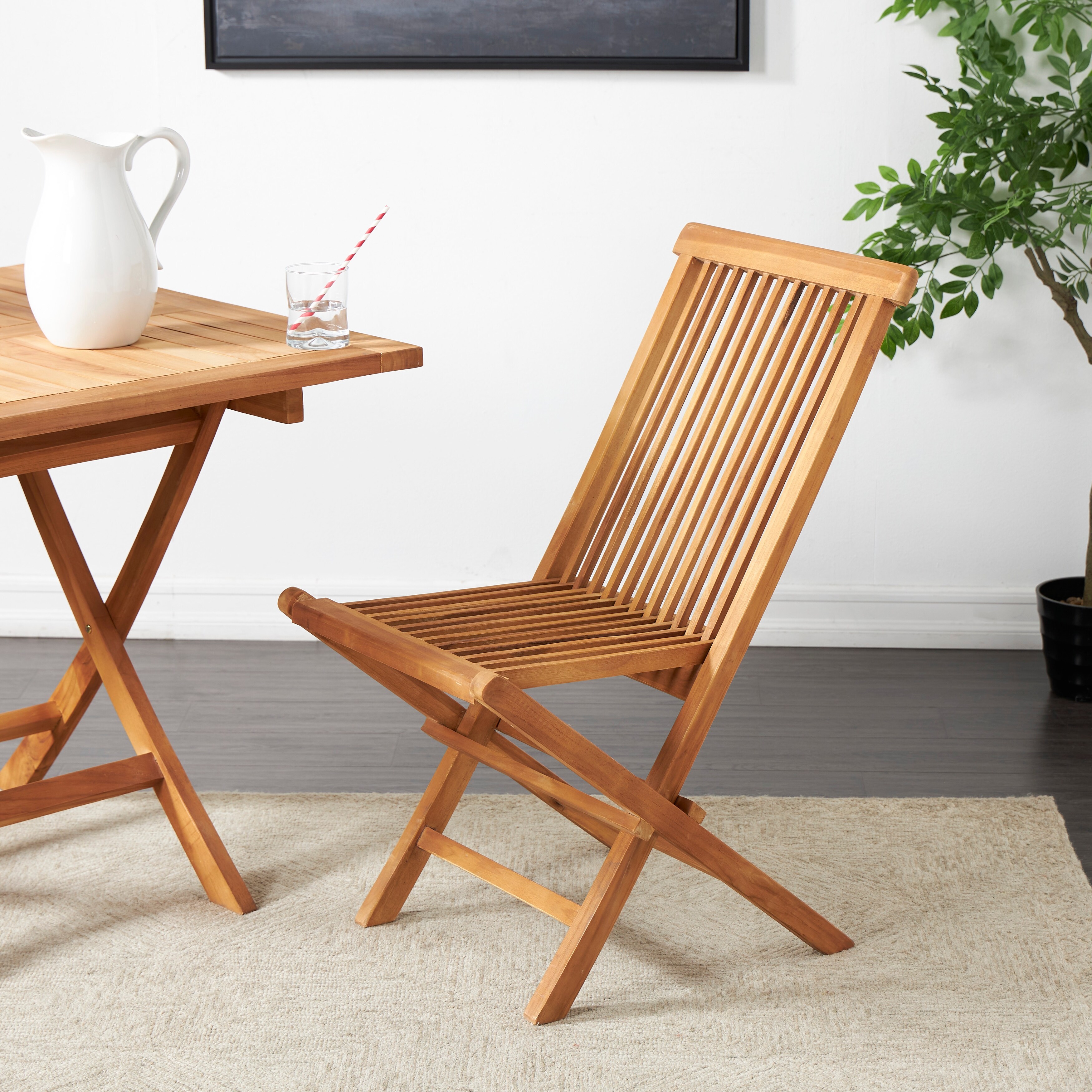 Teak folding outdoor dining hot sale chairs