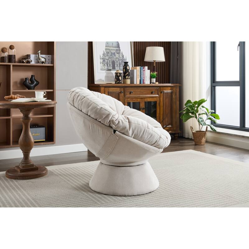 Oversized Swivel Accent Chair, 360-Degree Swivel Barrel Chair, Papasan Chair for Living Room and Bedroom Comfort