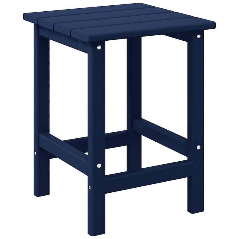 Laguna Hdpe All Weather Outdoor Patio Square Side Table - Navy Blue
