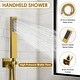preview thumbnail 25 of 35, 12" Wall Mount LED Rainfall 3 Way Thermostatic Shower Faucets Sets with 6 Body Jets