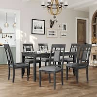 7-Piece Dining Table Set Kitchen Table Set with 6 Padded Dining Chairs ...