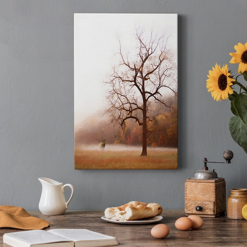 Photography Study Elk in the Mist Premium Gallery Wrapped Canvas - Ready to Hang