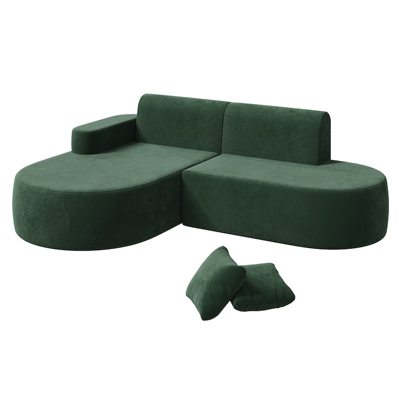 EROMMY Corner Sofa, Modern L-Shaped Sectional Couch with Chaise Lounge, Deep Seat Soft Upholstered Sofa for Living Room Bedroom.
