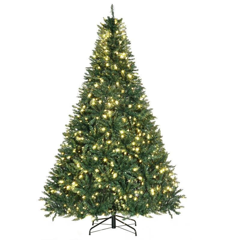 7ft Pre-Lit Full Douglas Fir Artificial Christmas Tree with Realistic Branches, 700 Warm White LED Lights and 2154 Tips - Green