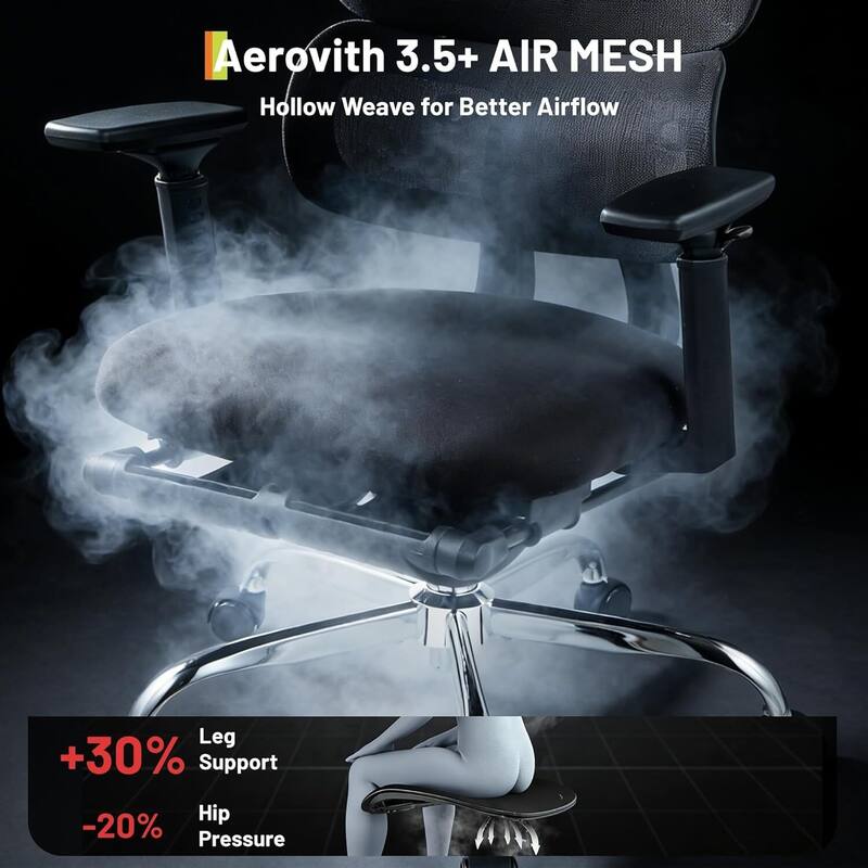 Ergonomic Mesh Adjustable Lumbar Office Chair, Swivel Rolling Computer Seating