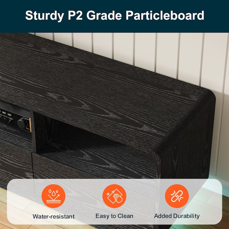 Modern 59-inch TV Stand with LED Lights & Storage