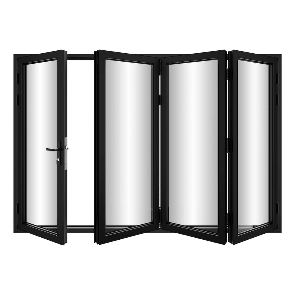 KaMic 120" x 96" 4-Panel Aluminum Patio Folding Door Left to Right-Outswing