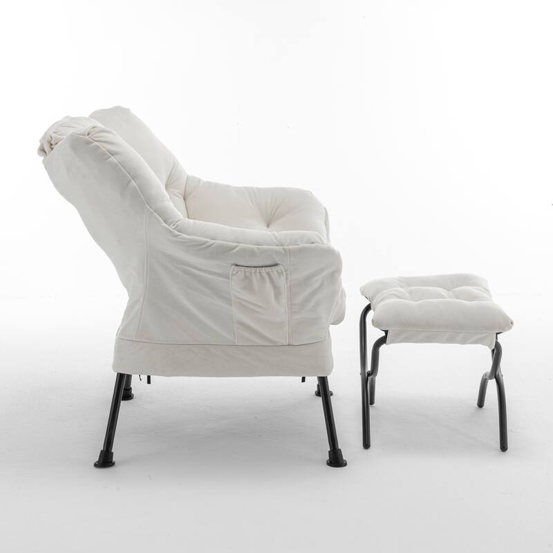 Accent Recliner Chair with Ottoman - Comfortable Upholstered Lounge Chair with Footrest, Ideal for Living Room, Bedroom
