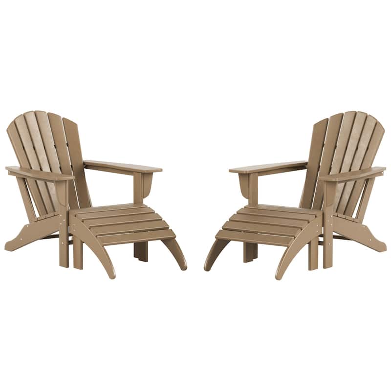 Altura Outdoor Eco-Friendly All Weather Adirondack Chairs with Ottomans (4-Piece Conversation Set)