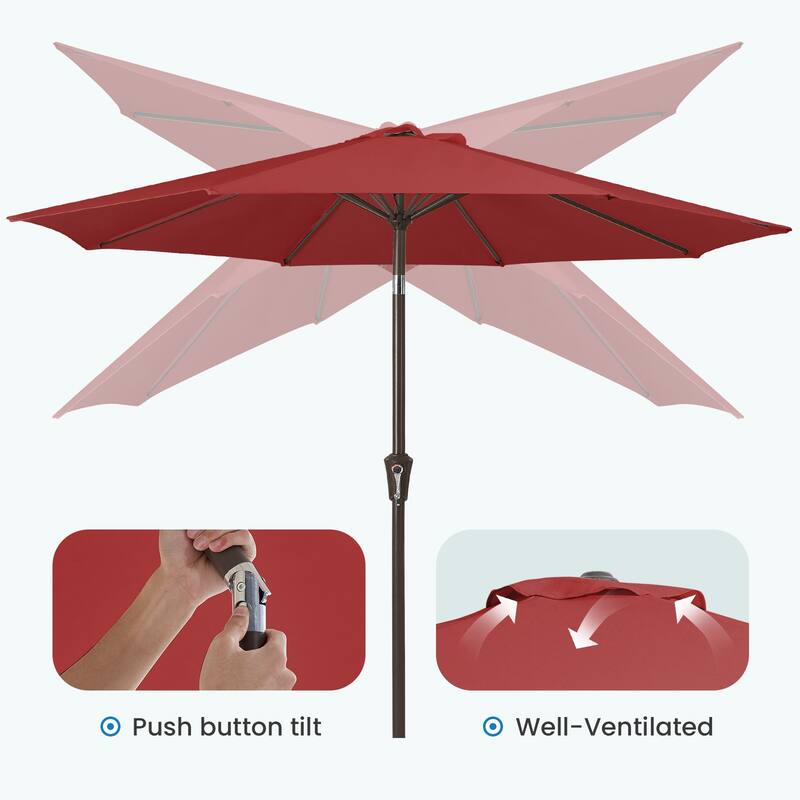 10ft Patio Market Umbrella with Crank & Tilt,UV-Risistant